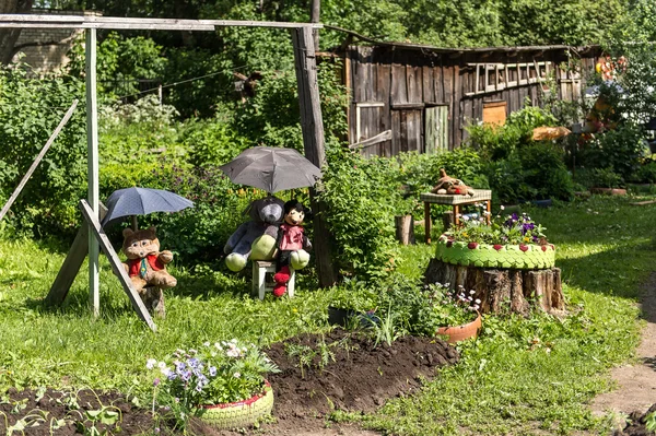 Playground in a yard of russian town — Stock Photo, Image