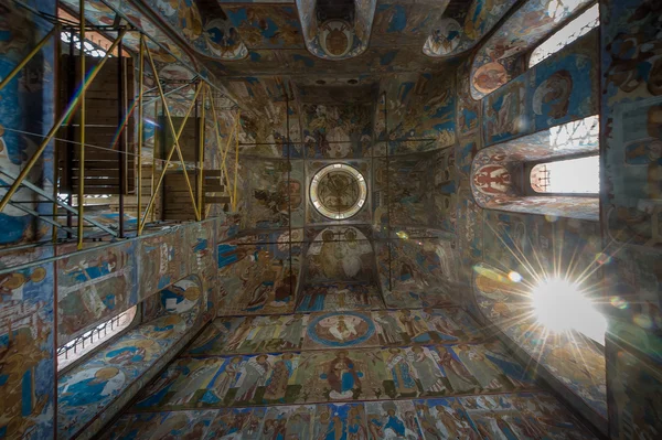 Pintura mural en Catedral de Rostov, Rusia — Foto de Stock
