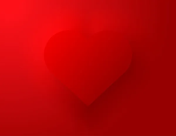 Símbolo rojo en relieve del corazón. Ilustración vectorial . — Vector de stock