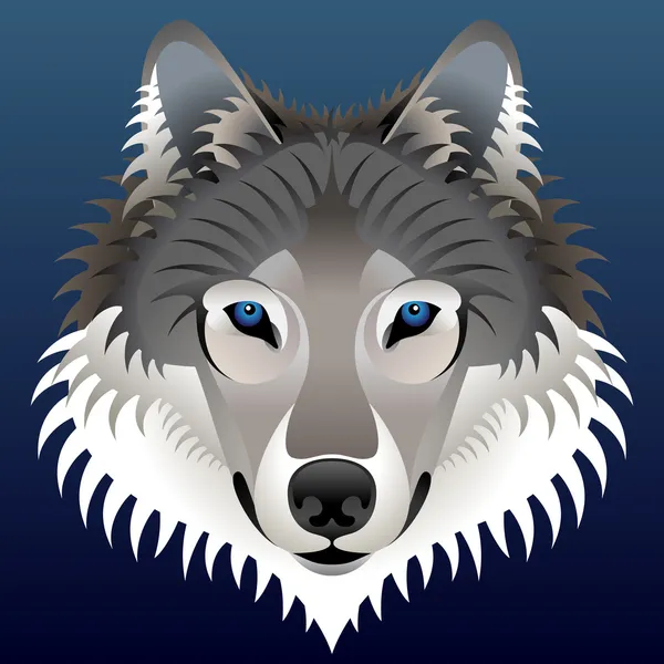 Visage réaliste de loup — Image vectorielle