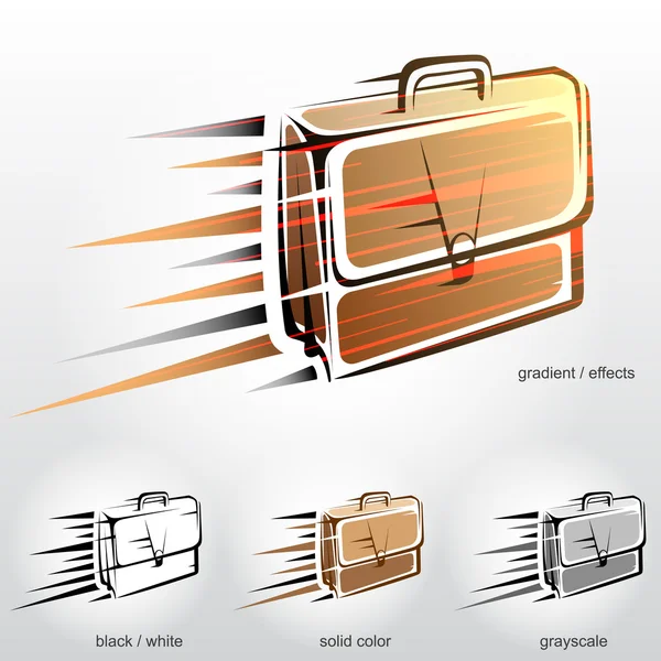 Zakelijke werkmap in beweging. — Stockvector