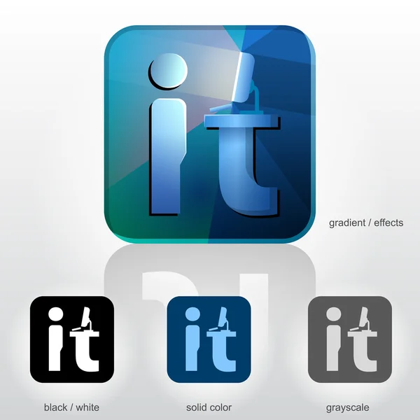 Estilización de la abreviatura "IT" (tecnología de la información) ) — Archivo Imágenes Vectoriales