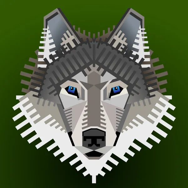 Visage de loup géométrique — Image vectorielle