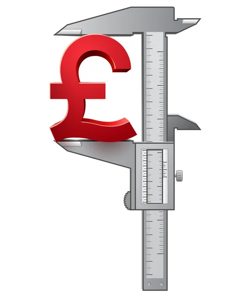 Mesures d'étrier livre sterling signe — Image vectorielle