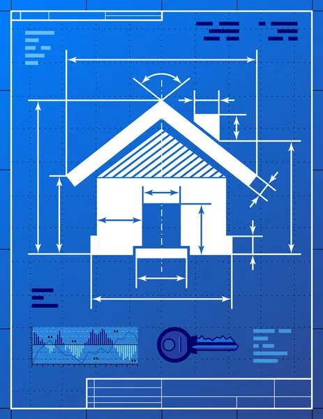 Çizim blueprint gibi ev simgesi