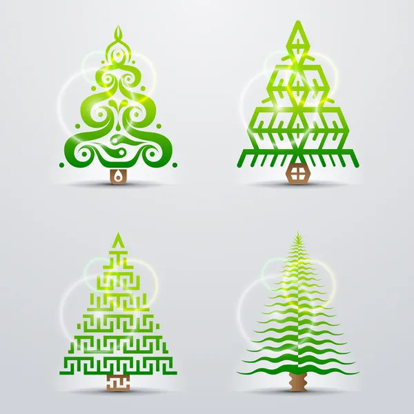 Symboles stylisés de l'arbre de Noël — Image vectorielle