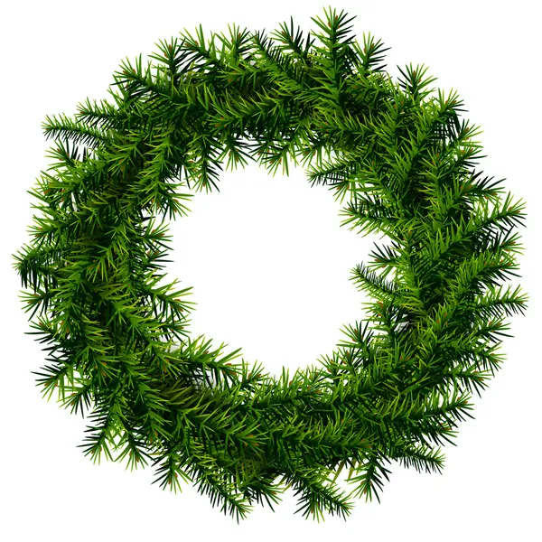 Christmas wreath without decoration — Stock Vector