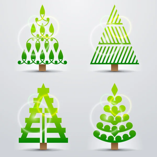 Stylizované symboly vánočního stromu — Stockový vektor