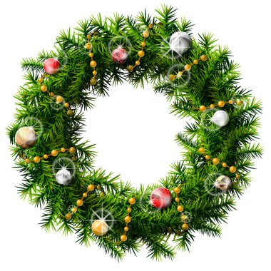 Süslü boncuklu ve toplu Noel çelengi