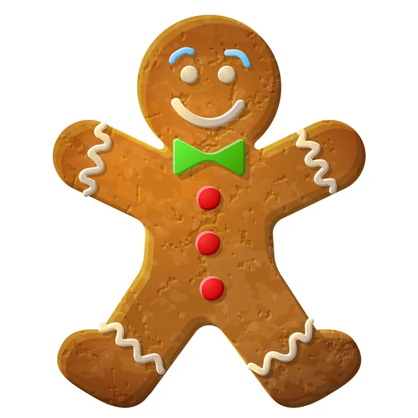 Gingerbread man decorated colored icing — Stock Vector