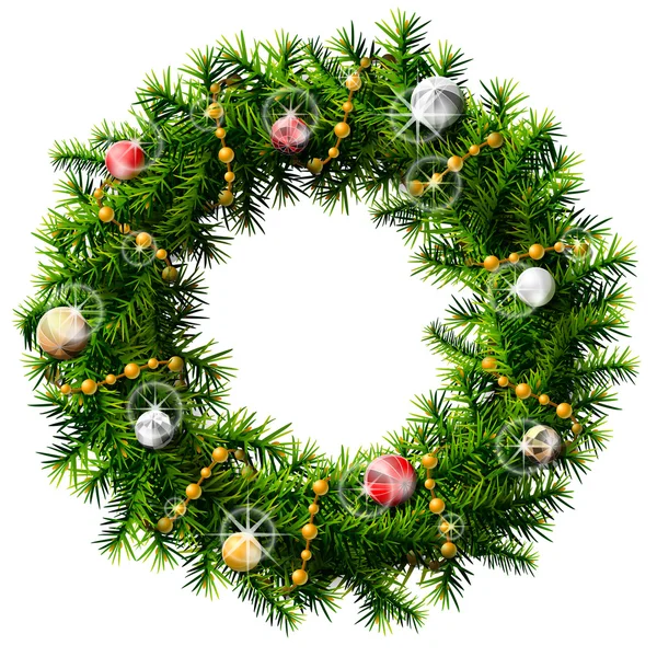 Süslü boncuklu ve toplu Noel çelengi
