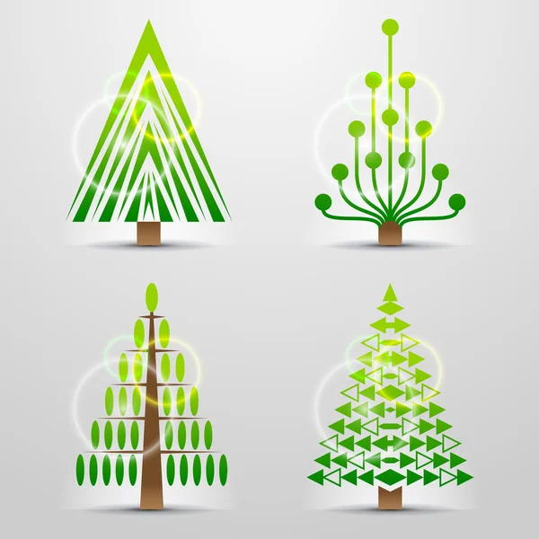 Símbolos estilizados da árvore de Natal —  Vetores de Stock
