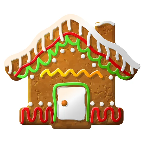 Gingerbread house renkli buzlanma dekore edilmiştir. — Stok Vektör