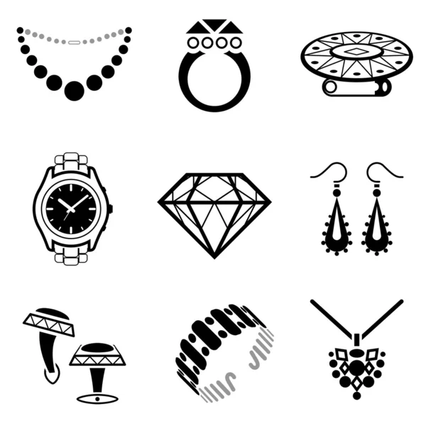 Conjunto de iconos de joyería — Vector de stock