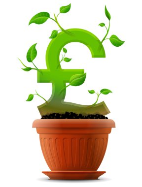 çiçek tencereye büyüyen pound sembol ile bitki gibi bırakır
