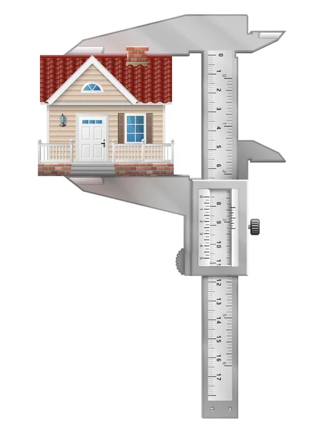 Caliper mide la casa — Archivo Imágenes Vectoriales