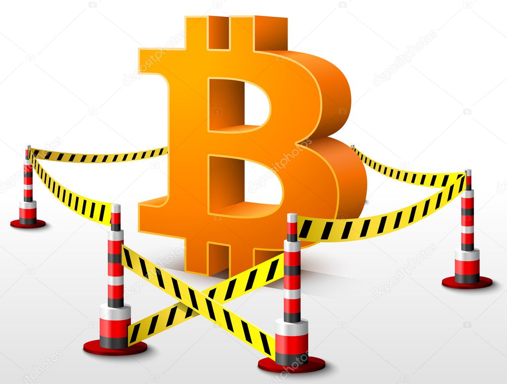Bitcoin symbol located in restricted area