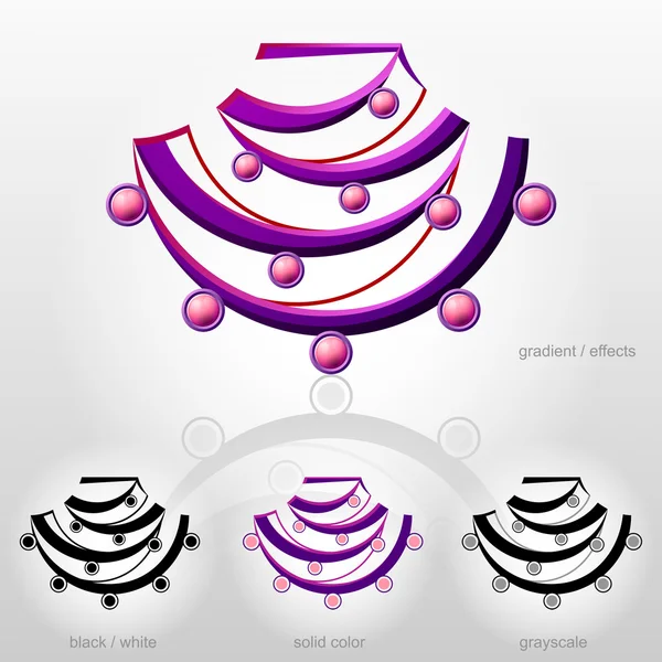 Symbol ve tvaru poprsí s korálek náhrdelník — Stockový vektor