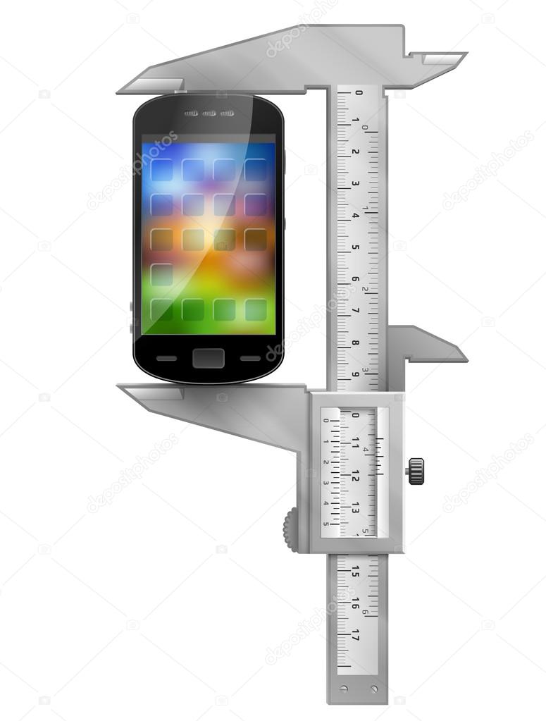 Caliper measures smartphone