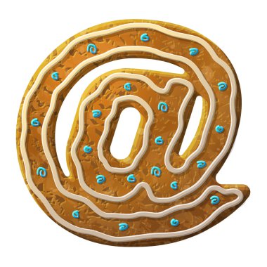 Gingerbread posta simgesi renkli buzlanma dekore edilmiştir.