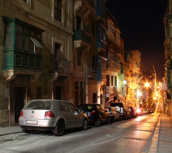 Valletta old street at night — Stock Photo, Image