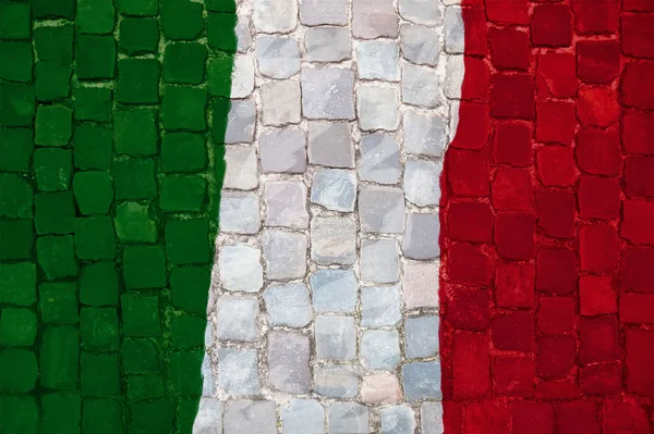 Italiensk flag malet - Stock-foto