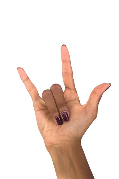 Handsignal isoliert auf weißem Hintergrund — Stockfoto