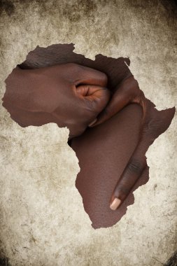 Afrikalı kadın el harita