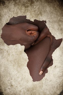 African Woman hands Map clipart