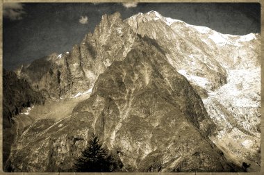 eski bir kartpostal tarz, İtalyanca dolomites Rocky Dağları
