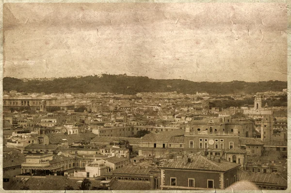 Roma manzaralı Vintage kartpostal — Stok fotoğraf