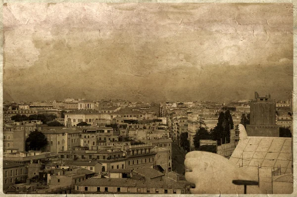 Vintage postcard with view to Rome — Stock Photo, Image