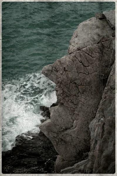 Old vintage-Manarola on the Cinque Terre, Italy — Stock Photo, Image