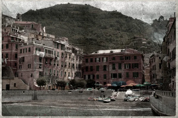 Old vintage-Manarola on the Cinque Terre, Italy — Stock Photo, Image