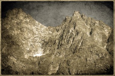 eski bir kartpostal tarz, İtalyanca dolomites Rocky Dağları