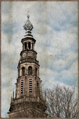 amsterdam ülkede yaşlı binaların Vintage Fotoğraf