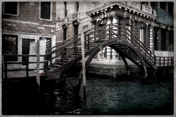 Vintage foto av venetiansk kanal – stockfoto