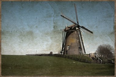 amsterdam ülkede yaşlı binaların Vintage Fotoğraf