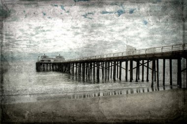 retro tarzı kartpostal iskelesi newport beach, Kaliforniya'nın