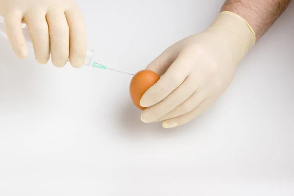 Syringe and egg — Stock Photo, Image