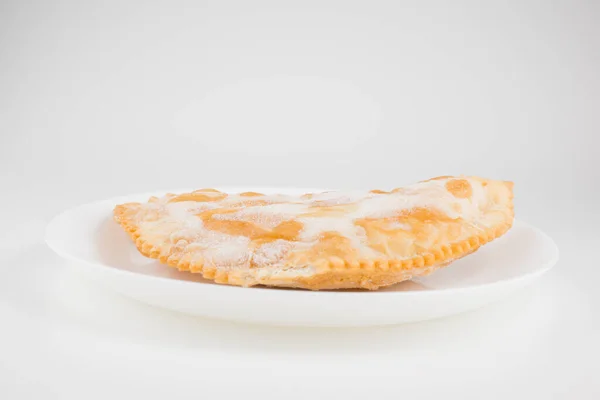 Frozen Cheburek Covered Frost Isolated White Background — Stock Photo, Image