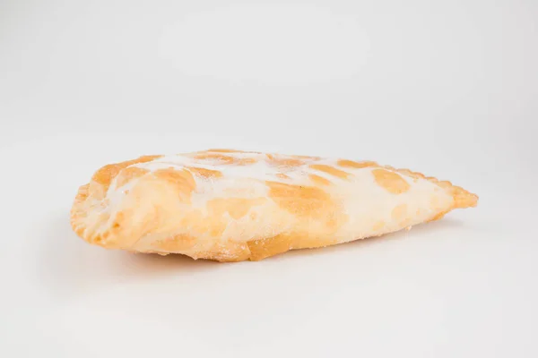 Frozen Cheburek Covered Frost Isolated White Background — Stock Photo, Image