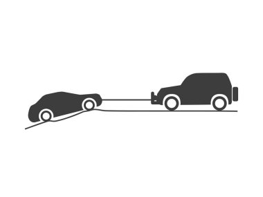 SUV arabayı çukurdan çıkartıyor. Çekme.