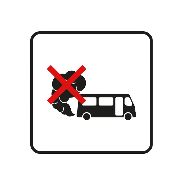 Сухой Знак Опасных Выхлопных Газов Значок Выхлопного Автобуса Пробки Дорогах — стоковый вектор