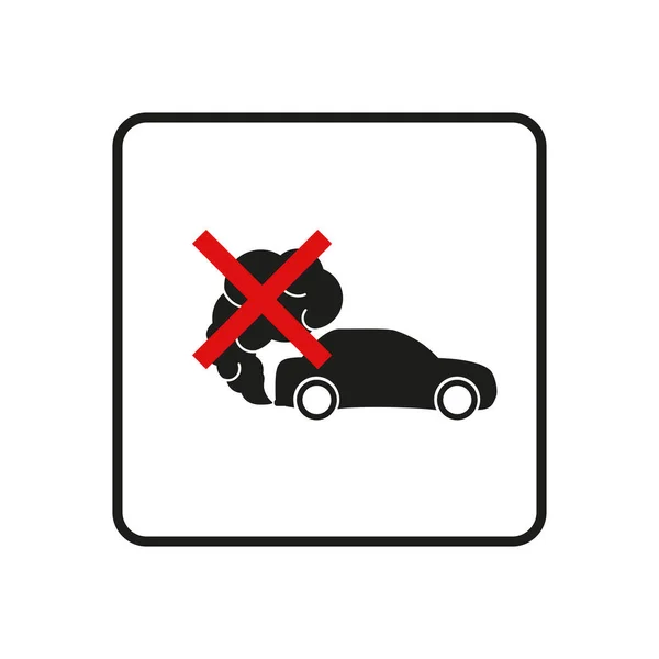 Verbotsschild Für Gefährliche Abgase Auspuff Ikone Verkehrsabgase Umweltverschmutzung Smog — Stockvektor