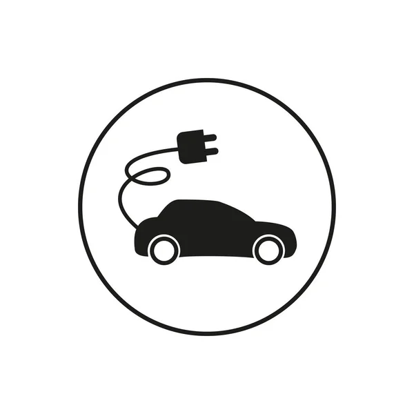 Icône Voiture Avec Possibilité Connecter Réseau Électrique — Image vectorielle