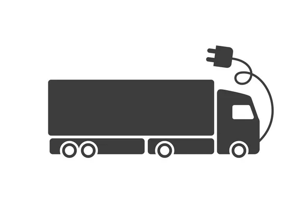 Εικονίδιο Φορτηγού Καλώδιο Ηλεκτρική Πρίζα Για Φόρτιση — Διανυσματικό Αρχείο