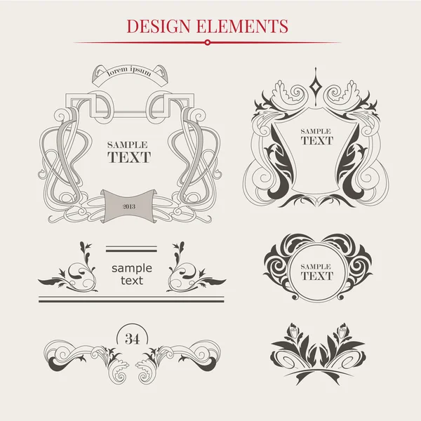 Elementos de design vintage Ilustrações De Stock Royalty-Free