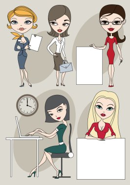 Set of business ladies clipart