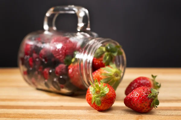 Mixed Berries including strawberries, raspberry, blueberry, blackberries. — Stock Photo, Image